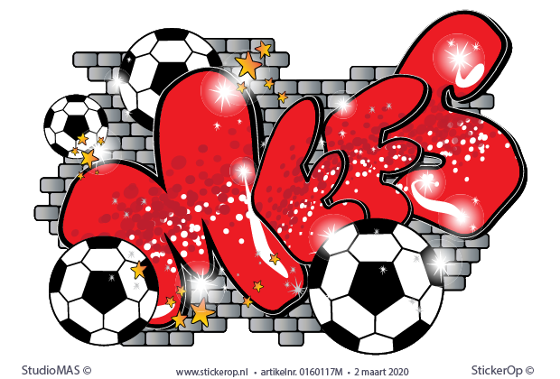 Muursticker graffiti ajax kleuren - Mees