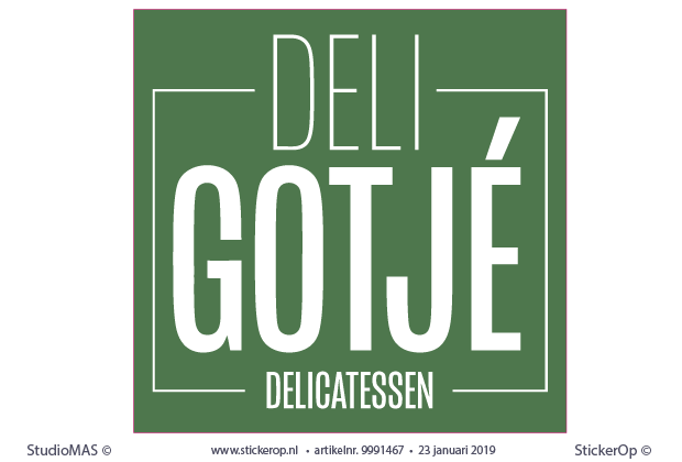 muursticker zakelijk logo - Deli Gotjé delicatessen zakelijk logo - Deli Gotj delicatessen
