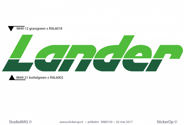 sticker retro logo Lander 2 kleuren