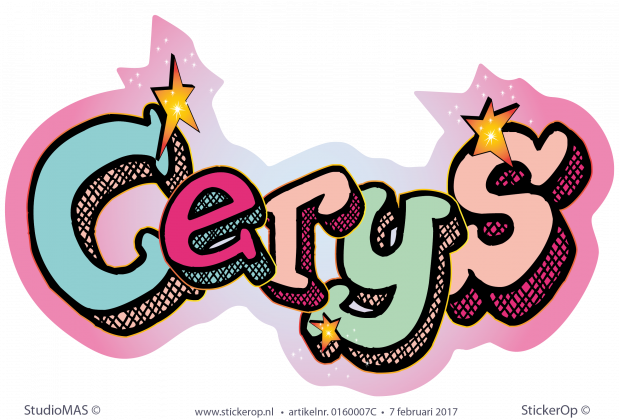 Muursticker full colour graffiti - Cerys muursticker graffiti Cerys