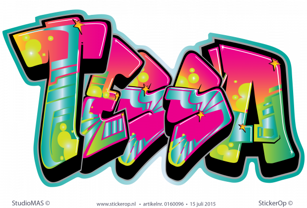 Muursticker graffiti type A - Tessa muursticker graffiti typeA Tessa