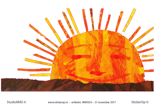 Muurstickers van zelf aangeleverd ontwerp - Marleen's zon zon