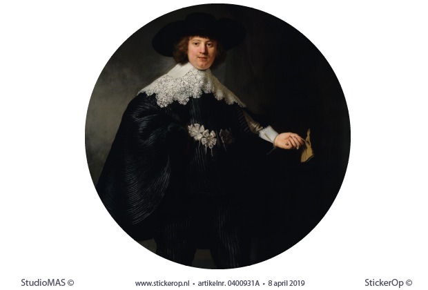 Portret Marten Soolmans - cirkel uitsnede - Rembrandt van Rijn Marten Soolmans-Rembrandt van Rijn-cirkel
