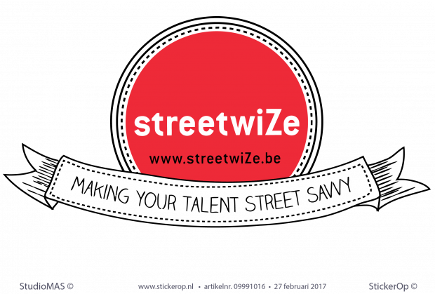 Muursticker zakelijk logo - StreetWize - 2 kleuren muursticker zakelijk logo Streetwize
