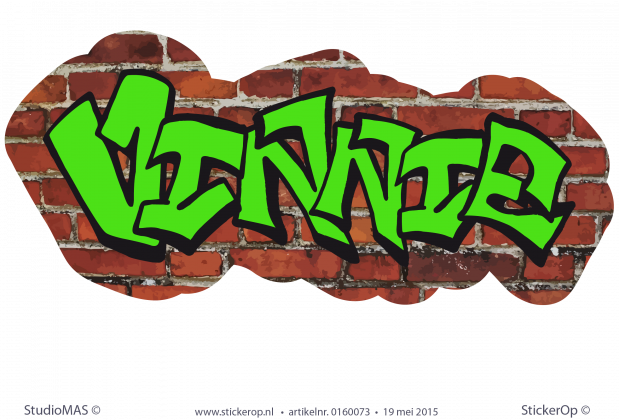 Muursticker graffiti type B - Vinnie muursticker graffiti typeB Vinnie
