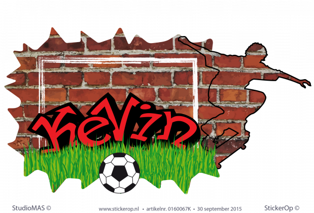 Muursticker graffiti type F - Kevin muursticker graffiti sportieve kevin
