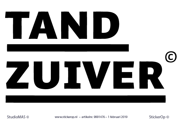 Muur-, deur-, raamsticker zakelijk logo - Tand Zuiver zakelijk logo - TandZuiver