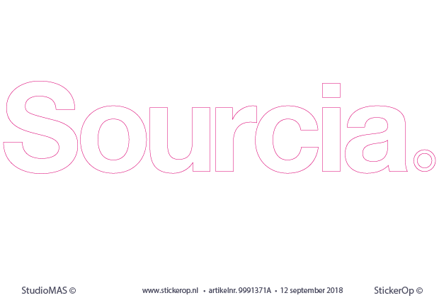 Muurstickers zakelijk logo - Sourcia in het wit