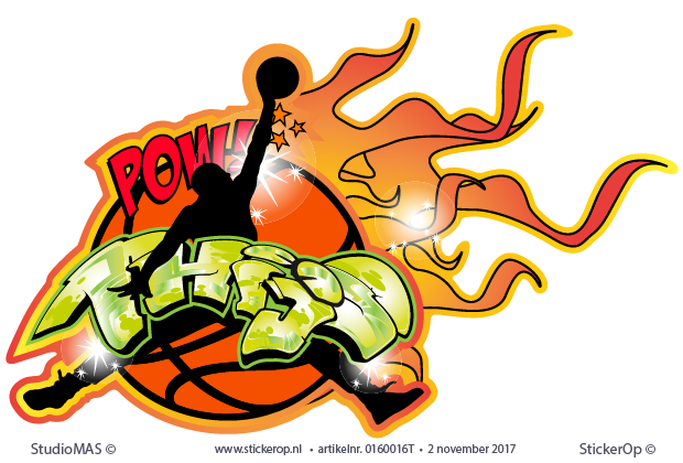 Muurstickers graffiti sport basketbal - Thijs