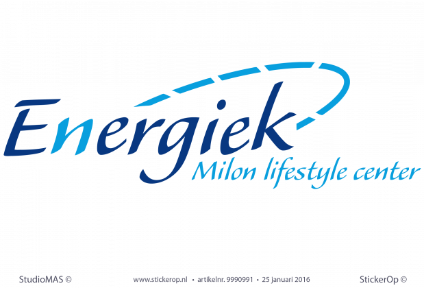 Muursticker zakelijk logo - Energiek Milon lifestyle center Muurstickers zakelijk logo Energiek