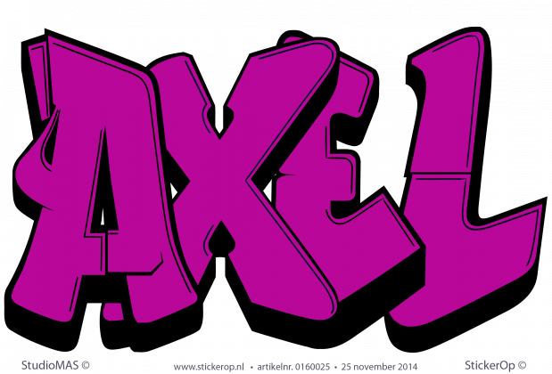 Graffiti Axel uni-kleur muursticker graffiti Axel-uni-kleur