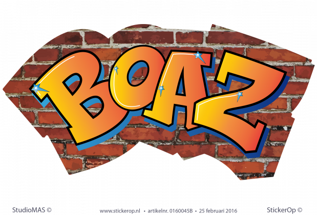 muursticker graffiti Boaz