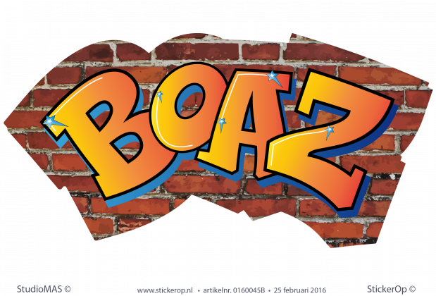 Muurstickers graffiti type B - Boaz muursticker graffiti Boaz