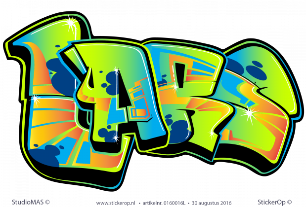 muursticker graffiti type A Lars