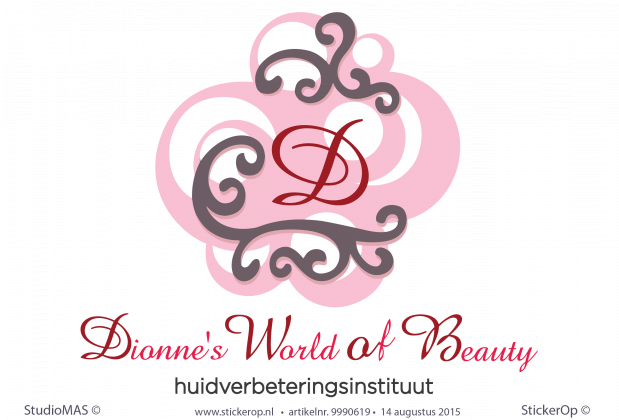 Kaststicker zakelijk logo - Dionne's World of Beauty Muursticker zakelijk logo Dionnes world of beauty