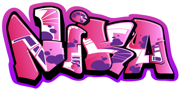 Muursticker graffiti type A - Nika muursticker graffiti Nika