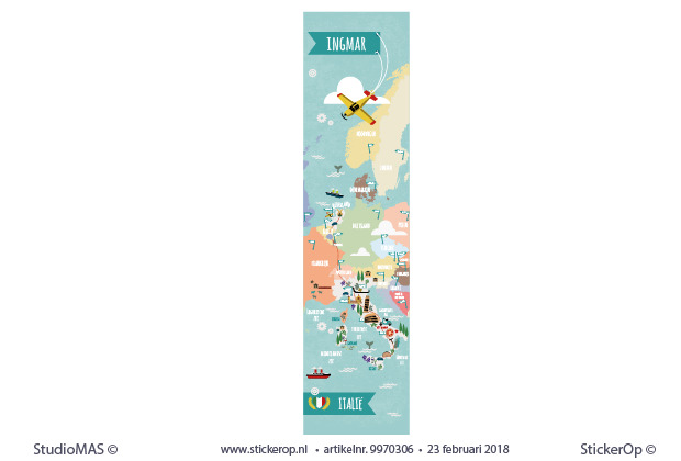 Thema topografie - vakantiereis Italië - 60 x 240 cm. - muurstickers fc behangbaan - vakantiereis Itali 02