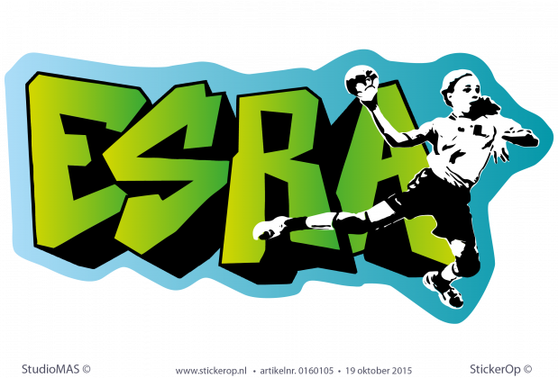 Muursticker persoonlijke graffiti - Esra Scoort muursticker graffiti Esra