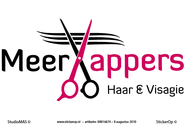 Deur-, raam-, muursticker van zakelijk logo - Meer Kappers zakelijk logo - Meer Kappers