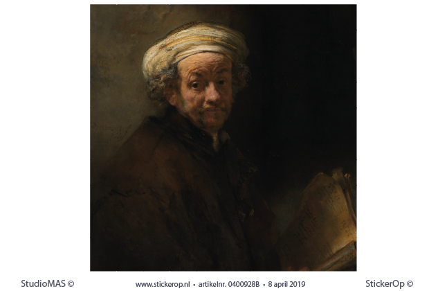 Zelfportret als de apostel Paulus - vierkant uitsnede - Rembrandt van Rijn als de apostel Paulus-Rembrandt van Rijn-vierkant