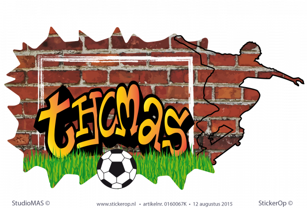Muursticker graffiti type F - sportieve Thomas muursticker graffiti sportieve Thomas