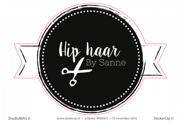 Muursticker zakelijk logo - Hip Haar muursticker zakelijk logo Hip Haar