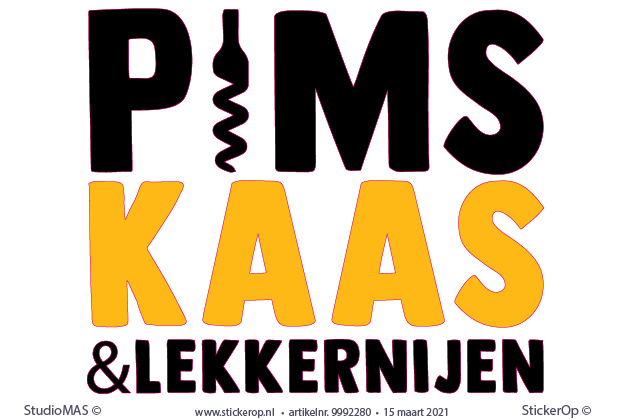 muursticker zakelijk logo - Pims kaas en lekkernijen