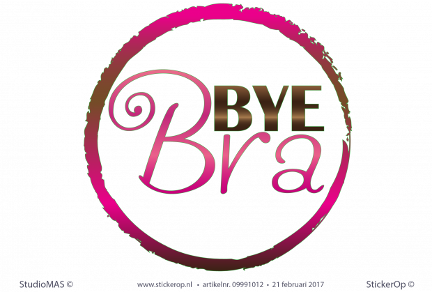 Muursticker full colour zakelijk logo - Bye Bra muursticker zakelijk logo ByeBra