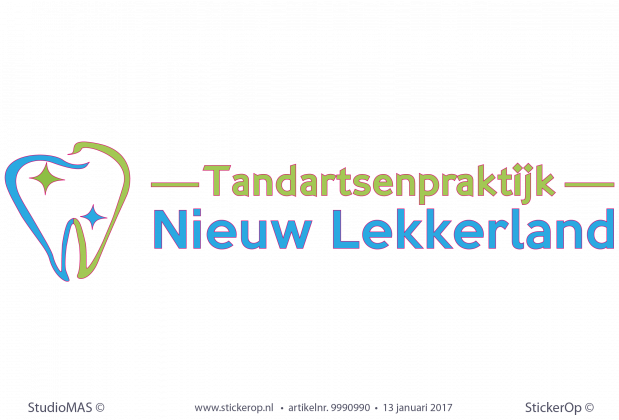 Muursticker zakelijk logo Tandarts praktijk Nieuw Lekkerland