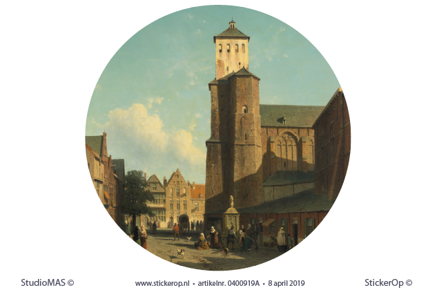De kerk van St.Denis te Luik - cirkel uitsnede - Jan Weissenbruch kerk van St Denis te Luik-Jan Weissenbruch-cirkel