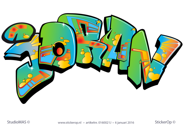Muursticker graffiti - Joran muursticker graffiti Joran