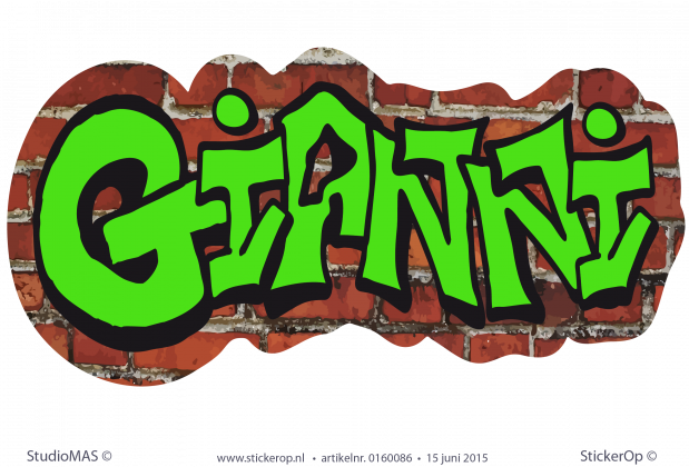 muursticker graffiti typeB Gianni
