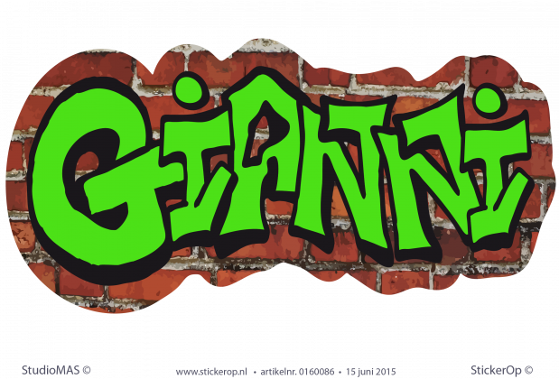 Muursticker graffiti type B - Gianni muursticker graffiti typeB Gianni