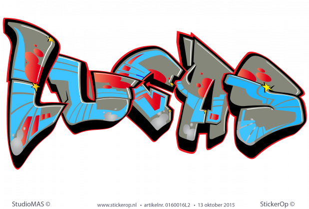 Muursticker graffiti - Lucas muursticker graffiti type A Lucas