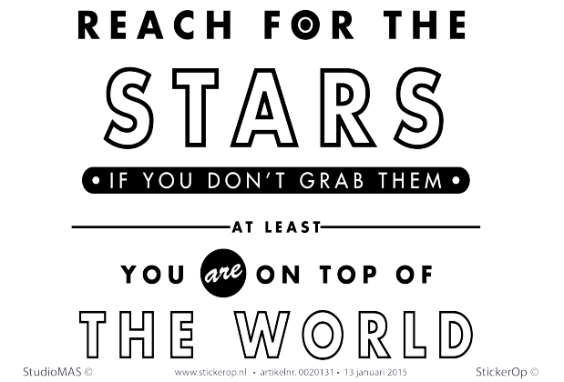 Muursticker - Reach for the stars muursticker quotes reach for the stars