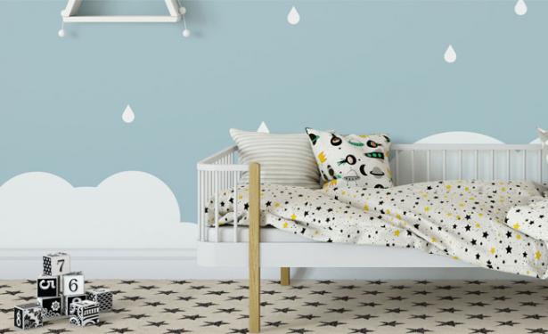 decoratie druppels regen kinderkamer