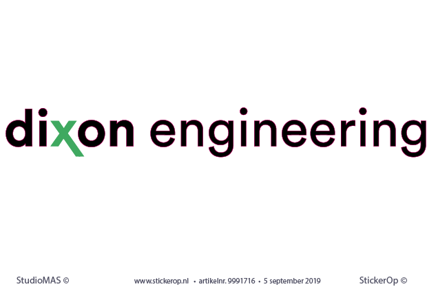 Muursticker zakelijke toepassing - logo Dixon Engineering - Muursticker zakelijke toepassing - logo Dixon Engineer