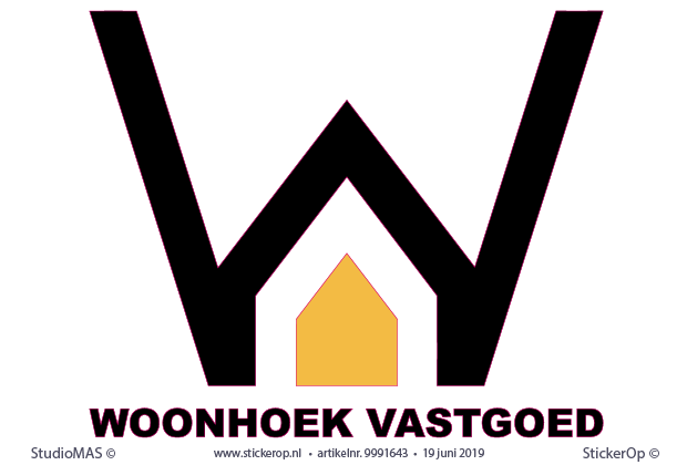 Muursticker zakelijk logo - Woonhoek Vastgoed - Woonhoek Vastgoed