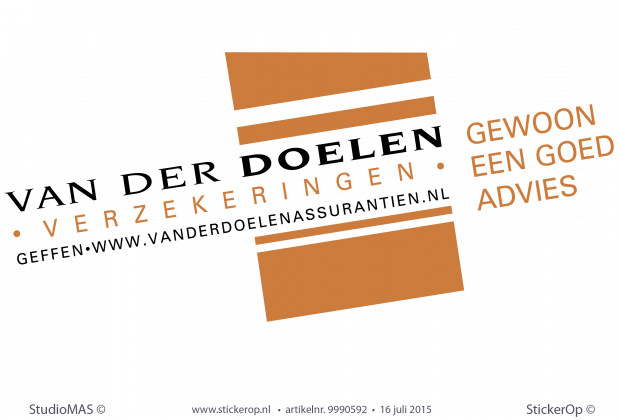 Muursticker zakelijk logo - Van der Doelen Assurantiën muursticker zakelijk logo vd doelen