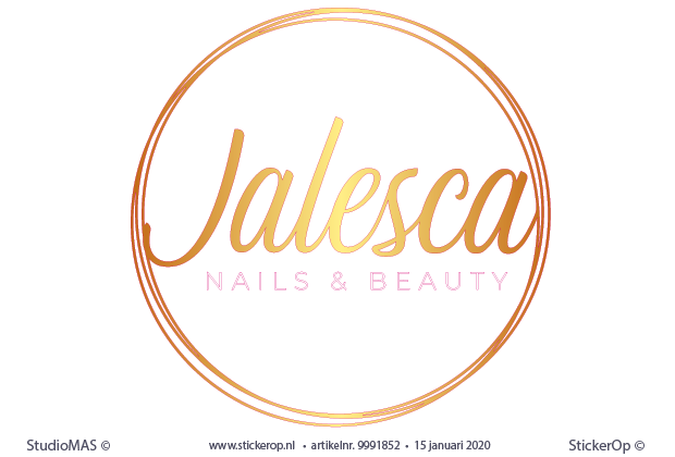 muursticker  eigen logo - Jalesca nails and beauty