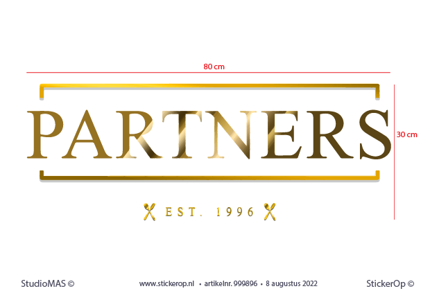 Raamsticker zakelijk logo Partners - 10 stuks 80x30cm - buitensticker terrasscherm - logo Partners 10 stuks