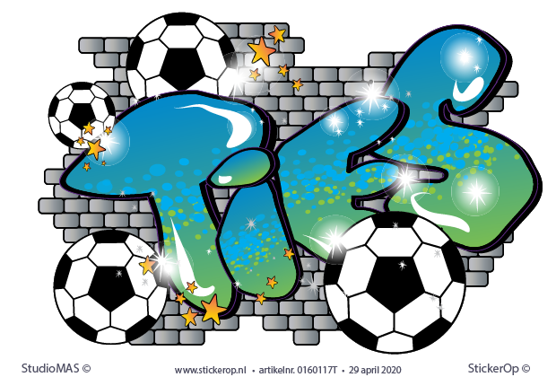Graffiti muursticker voetbal - Bram