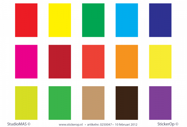 Muursticker zelf maken - A4 vellen Set 15 stuks van 30 x 20 cm - zelf kleuren kiezen muurstickers set stickervellen