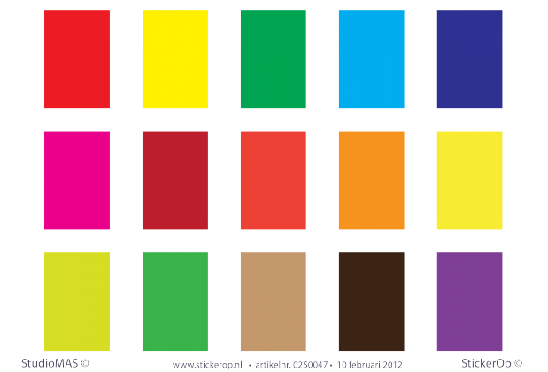 Muursticker A4 vellen Set 15 stuks van 30 x 20 cm muurstickers set stickervellen
