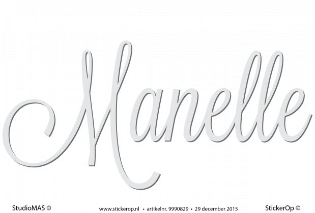 Manelle Lettering Muursticker van eigen naam - Manelle