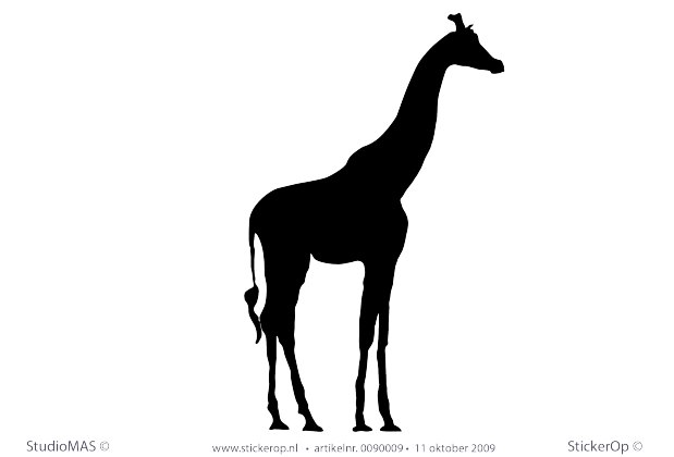 Muursticker thema muursticker dieren giraf silhouet