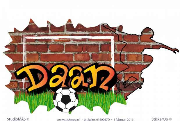 Muursticker graffiti type F - Daan muursticker graffiti sportieve Daan