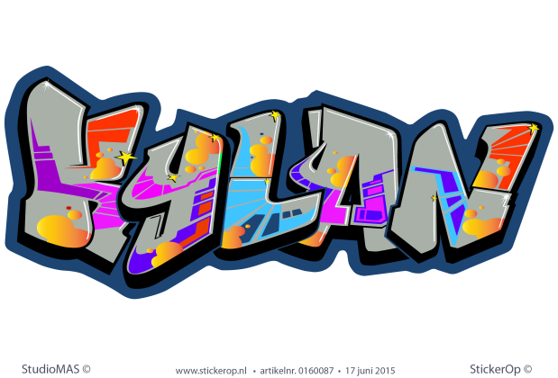 Muursticker graffiti type A - Kylan muursticker graffiti Kylan