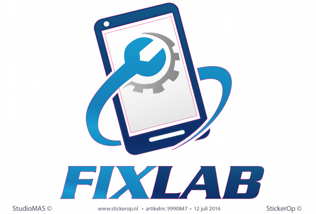 Muursticker zakelijk logo - FixLab Muurstickers zakelijk logo FixLab