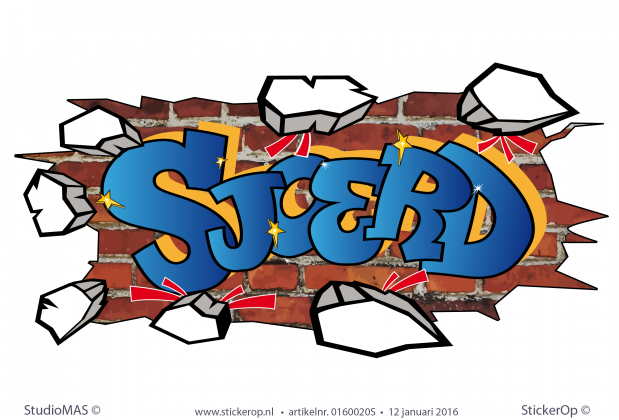 muursticker graffiti type G Sjoerd